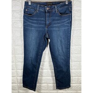 Tahari Hannah Mid-Rise Capri Jeans Dark Wash Denim‎ Womens Size 4/27